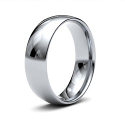 18ct White Gold 6mm Lightweight Court Profile Mirror Finish Wedding Ring