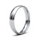 9ct White Gold 4mm Lightweight Court Profile Mirror Finish Wedding Ring