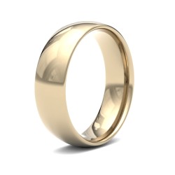 9ct Yellow Gold 6mm Lightweight Court Profile Mirror Finish Wedding Ring