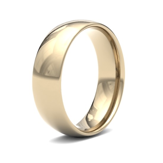 9ct Yellow Gold 6mm Lightweight Court Profile Mirror Finish Wedding Ring