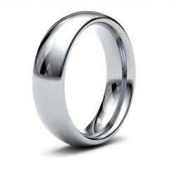9ct White Gold Premium Weight Court Profile Mirror Finish Wedding Ring