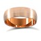 18ct Rose Gold Premium Weight D-Shape Profile Satin Wedding Ring