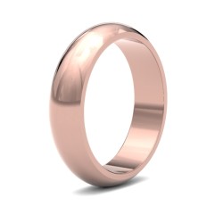 9ct Rose Gold Premium Weight D-Shape Profile Mirror Finish Wedding Ring