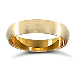 9ct Yellow Gold Premium Weight D-Shape Profile Satin Wedding Ring