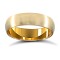9ct Yellow Gold Premium Weight D-Shape Profile Satin Wedding Ring