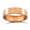 18ct Rose Gold Premium Weight Flat Court Profile Satin Wedding Ring