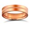 18ct Rose Gold Premium Weight Flat Court Profile Centre Groove Wedding Ring