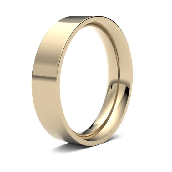 18ct Yellow Gold Premium Weight Flat Court Profile Mirror Finish Wedding Ring