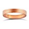 9ct Rose Gold Premium Weight Flat Court Profile Double Groove Wedding Ring