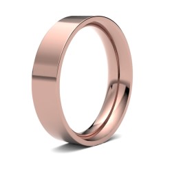 9ct Rose Gold Premium Weight Flat Court Profile Mirror Finish Wedding Ring