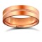 9ct Rose Gold Premium Weight Flat Court Profile Centre Groove Wedding Ring