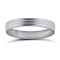 9ct White Gold Premium Weight Flat Court Profile Double Groove Wedding Ring