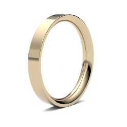 9ct Yellow Gold Premium Weight Flat Court Profile Mirror Finish Wedding Ring