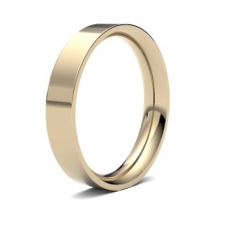 9ct Yellow Gold Premium Weight Flat Court Profile Mirror Finish Wedding Ring