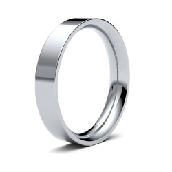 Platinum Premium Weight Flat Court Profile Mirror Finish Wedding Ring