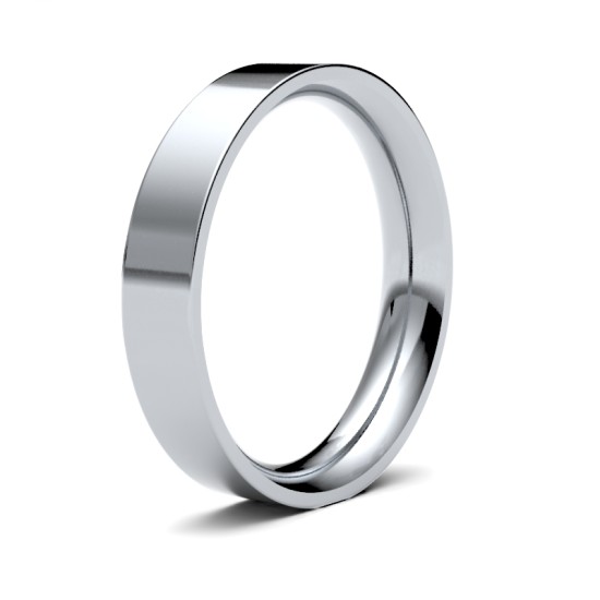 Platinum Premium Weight Flat Court Profile Mirror Finish Wedding Ring