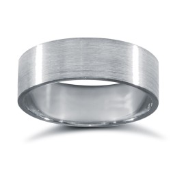 Platinum Premium Weight Flat Court Profile Satin Wedding Ring