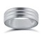 Platinum Premium Weight Flat Court Profile Double Groove Wedding Ring