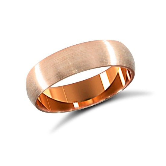 18ct Rose Gold Standard Weight Court Profile Satin Wedding Ring
