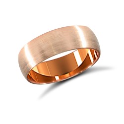 18ct Rose Gold Standard Weight Court Profile Satin Wedding Ring
