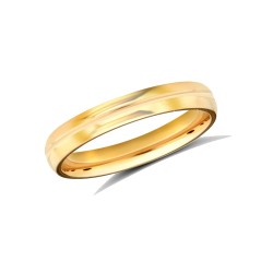 18ct Yellow Gold Standard Weight Court Profile Centre Groove Wedding Ring
