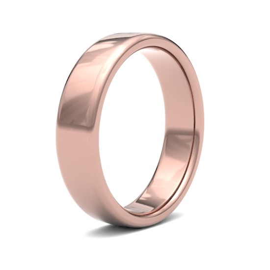 9ct Rose Gold Standard Weight Court Profile Mirror Finish Wedding Ring