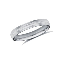 9ct White Gold Standard Weight Court Profile Centre Groove Wedding Ring