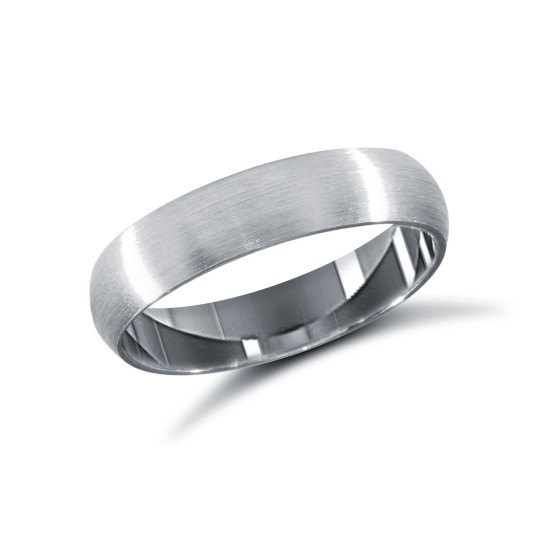 9ct White Gold Standard Weight Court Profile Satin Wedding Ring