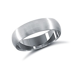 9ct White Gold Standard Weight Court Profile Satin Wedding Ring