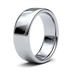 9ct White Gold Standard Weight Court Profile Mirror Finish Wedding Ring