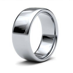 9ct White Gold Standard Weight Court Profile Mirror Finish Wedding Ring