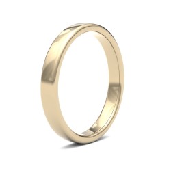 9ct Yellow Gold Standard Weight Court Profile Mirror Finish Wedding Ring