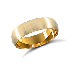 9ct Yellow Gold Standard Weight Court Profile Satin Wedding Ring