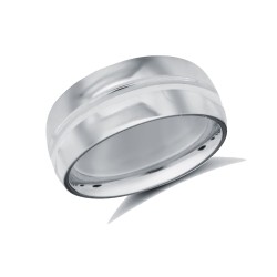 Platinum Standard Weight Court Profile Centre Groove Wedding Ring