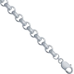 925 Silver Patterened & Plain Belcher 9.0mm Gauge Chain