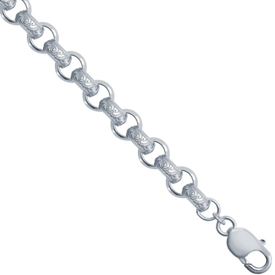 925 Silver Patterened & Plain Belcher 9.0mm Gauge Chain