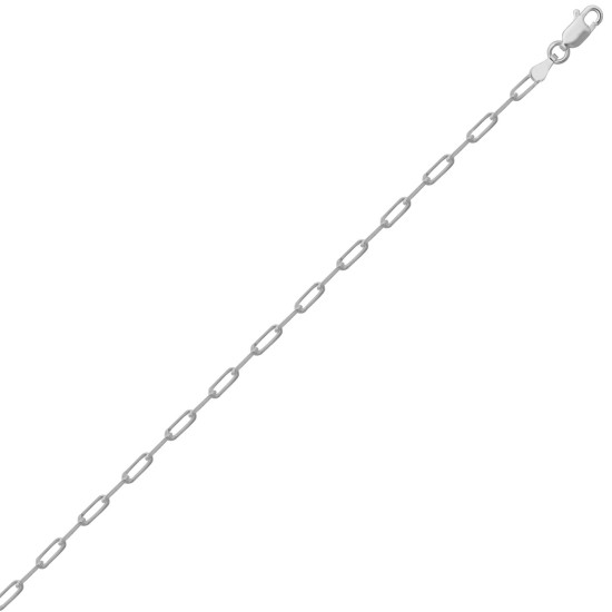 925 Silver Paperclip Chain 2.4mm Gauge Bracelet