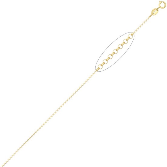 9ct Yellow Gold Round Belcher 1.7mm Gauge Pendant Chain