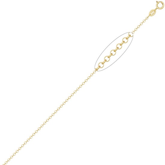 9ct Yellow Gold Round Belcher 1.95mm Gauge Pendant Chain