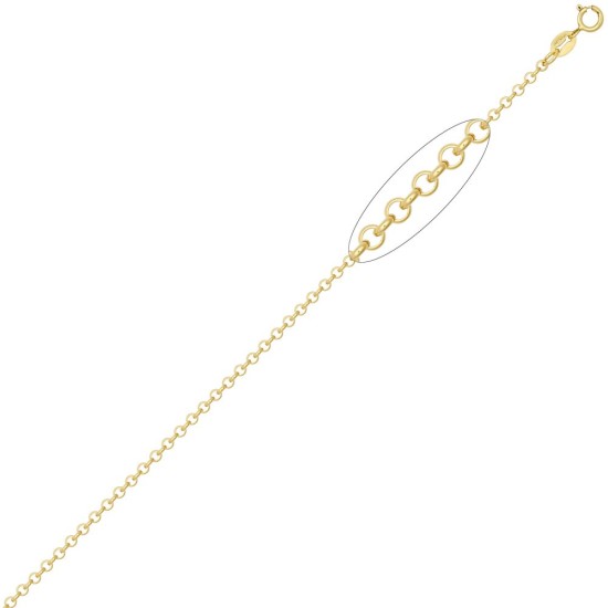 9ct Yellow Gold Round Belcher 2.25mm Gauge Pendant Chain