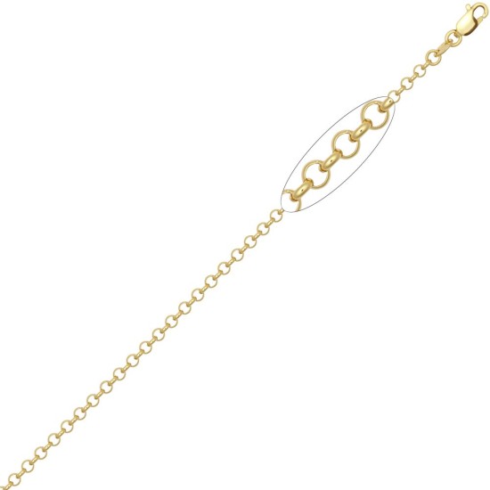 9ct Yellow Gold Round Belcher 2.6mm Gauge Pendant Chain