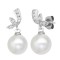9ct White Dia-14pts 8.0-8.5mm Cultured Pearl Stud Earrings