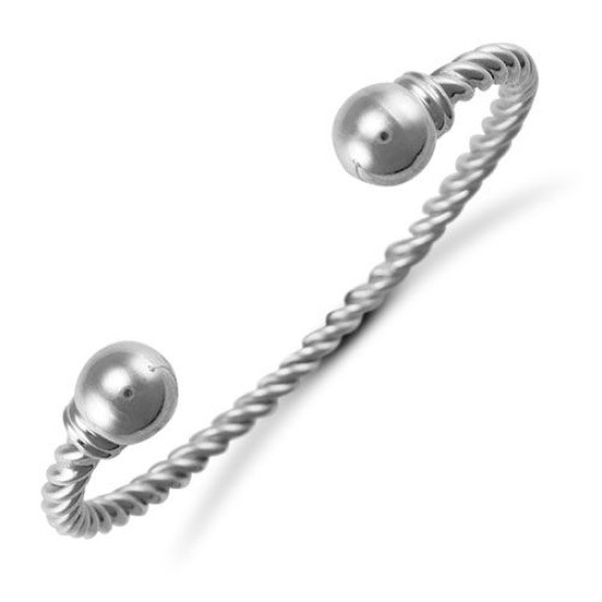 925 Silver Twisted Torque Bangle Ladies