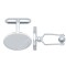 925 Silver Diamond Cut Oval Cufflinks Swivel Backs