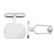 925 Silver Diamond Cut Rectangular Cufflinks Swivel Backs