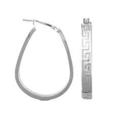 925 Silver Greek Key Hoop Earrings 925 Silver Greek Key Hoop Earrings