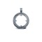 925 Silver Half Sovereign Size Pendant Mount Rope Edge