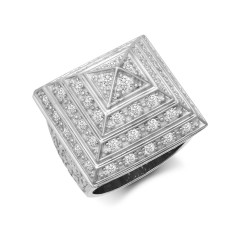 925 Silver CZ Set Pyramid Ring