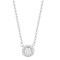18ct White Gold 0.08ct Natural Diamond Halo Pendant with 16"-18" Chain Extender