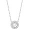 18ct White Gold 0.15ct Natural Diamond Halo Pendant with 16"-18" Chain Extender